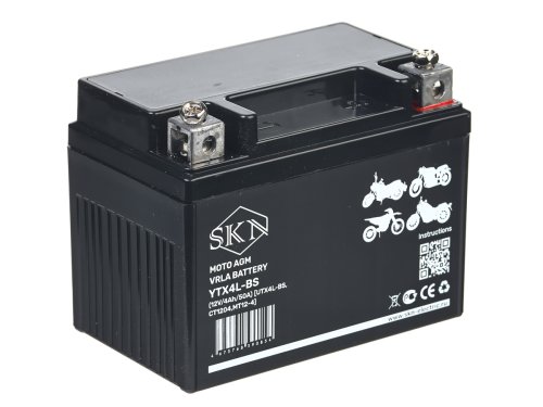 Аккумулятор стартерный для мототехники SKN YTX4L-BS (12V/4Ah/50A) [UTX4L-BS, CT 1204, MT 12-4]
